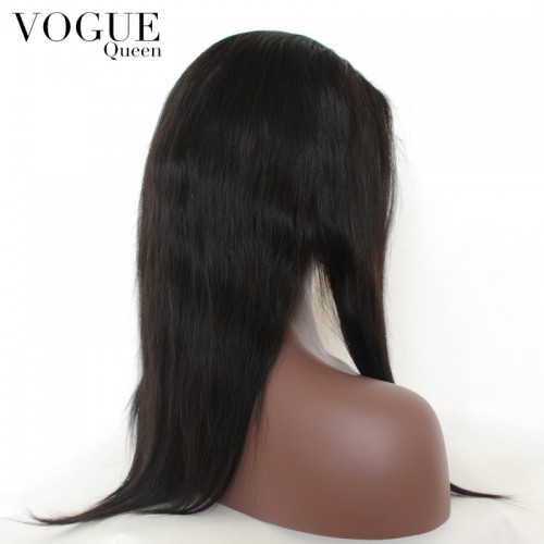 Grade 7A Straight Brazilian Virgin Human Hair Full Lace Wigs,100% Unprocessed Human Hair Wigs